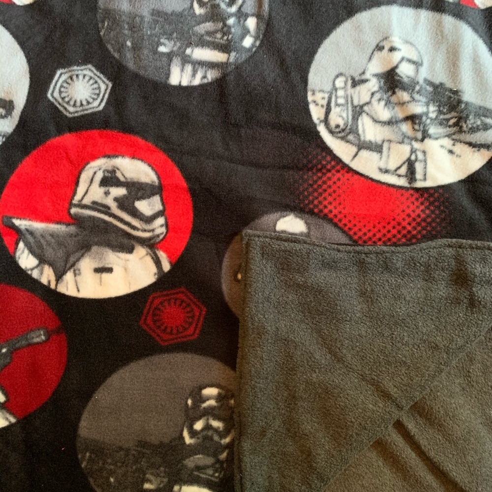 Homemade double fleece Star Wars blanket.